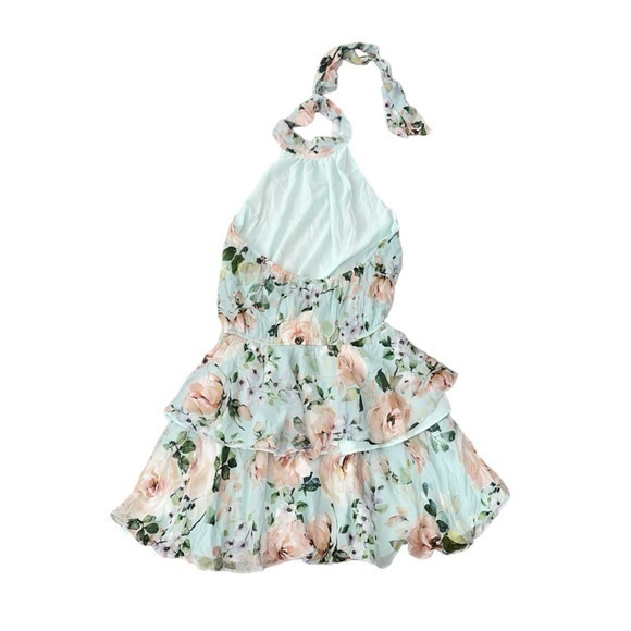 Yumi Kim Sunday Rose Aqua Meghan Halter Mini Dress - Picture 5 of 9